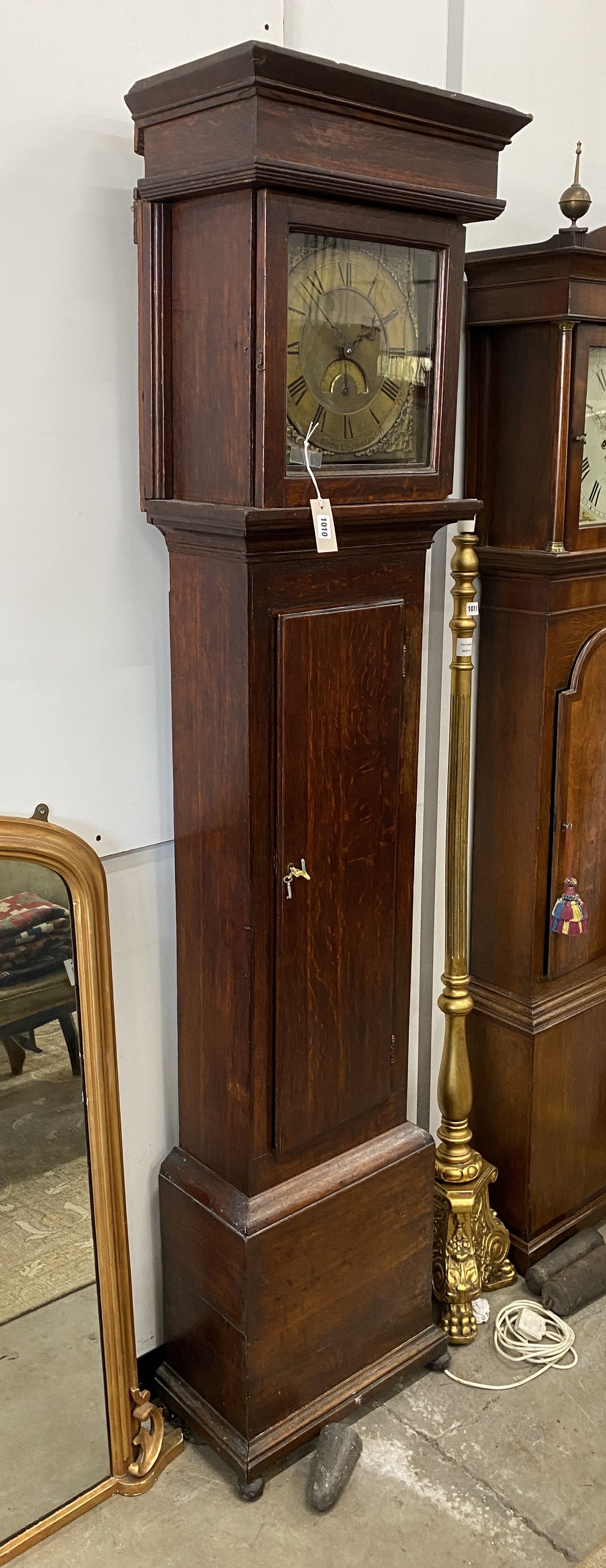 A George III oak thirty hour longacase clock, by Joseph Millie of North Shields, height 207cm